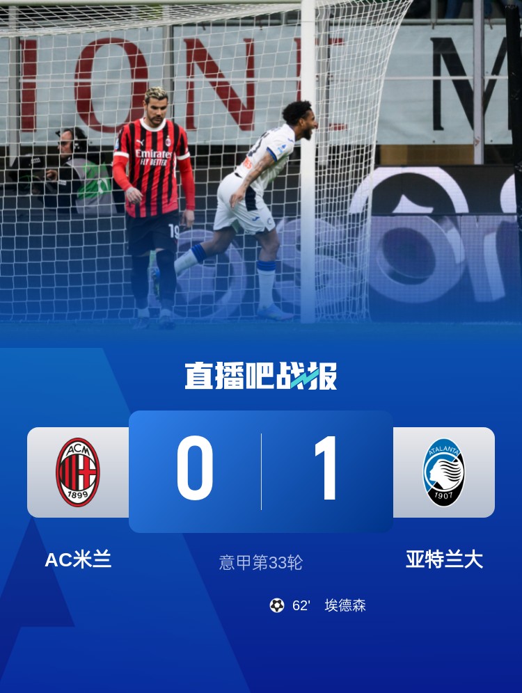 米蘭雙雄本輪均0-1輸球，周中意杯半決賽次回合再對決